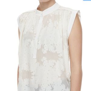 Rebecca Taylor burn out silk floral blouse